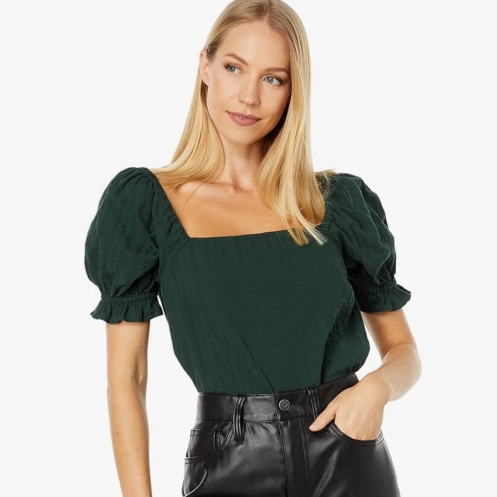 Madewell Hopewell Puff-Sleeve Crop Top XS